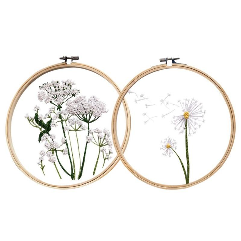 DIY Chinesischer Stil 3D Transparente Garnstickerei Handstickerei Materialpaket + 20CM Runder Stickrahmen