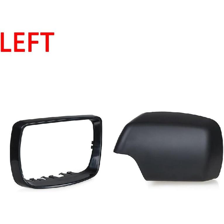 Door Wing Mirror Cover Rear View Mirror Housing Cover Cap w/Trim Ring, Side Mirror Rearview Covers, Compatible with BMW X5 E53 2000-2006 X5 3, Left