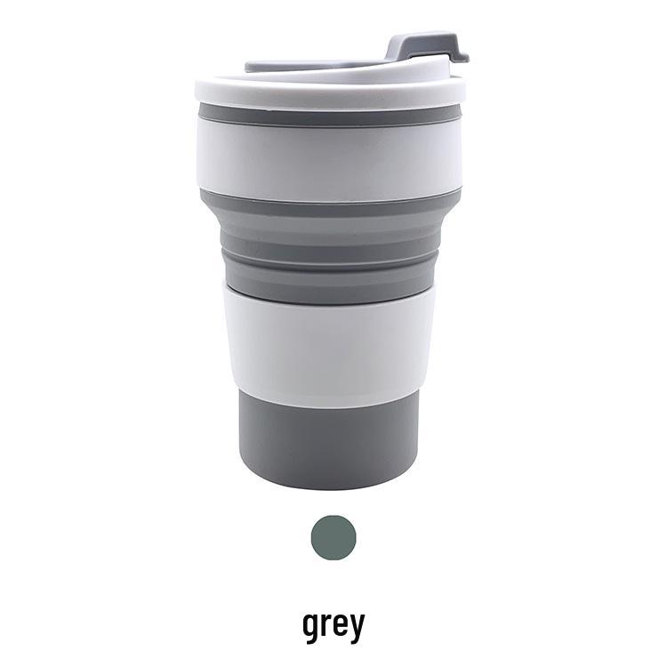 350ml Portable Silicone Collapsible Cup with Lid - High Temp Resistant & Anti-Scald Coffee Mug