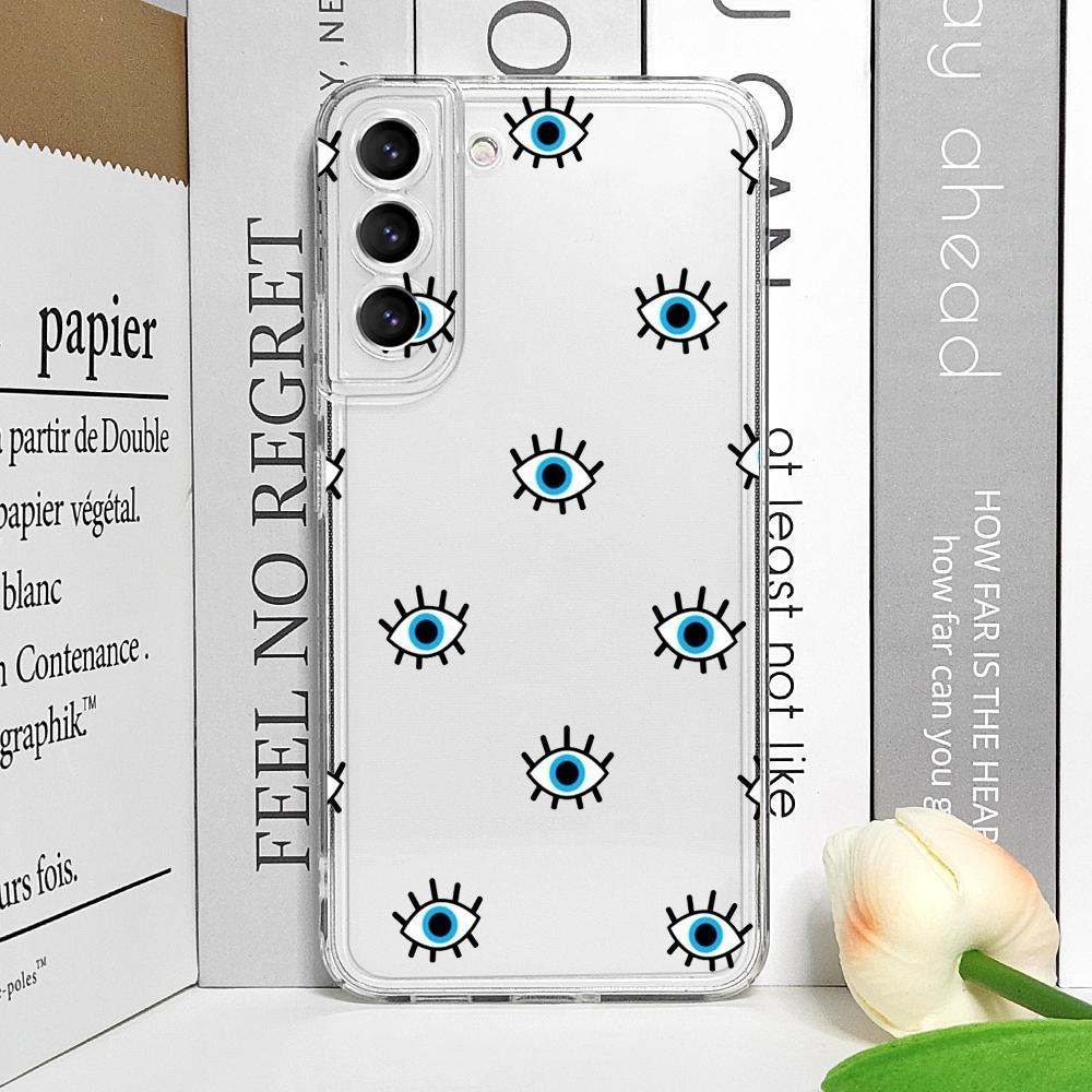Lucky Eye Blue Evil Eye Print Phone Case for Samsung Galaxy A14 A16 A55 A54 A36 A53 A13 A15 A25 A52 5G Clear Soft Covers Fundas
