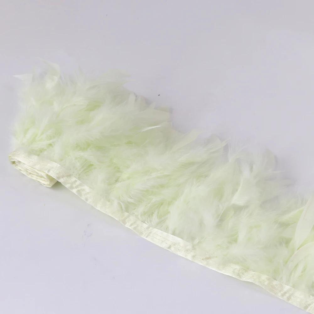 1Meters Natural Turkey Feathers Trim Height 10-15Cm Wedding Clothing Dress Decoration Diy Feather Ribbon Sewing Crafts