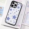 Korean INS Fresh White Blue Star Simple Phone Case For iPhone 17 Air 16 15 14 13 12 11 Pro Max 78Plus MINI Sweet Y2K Matte Cover