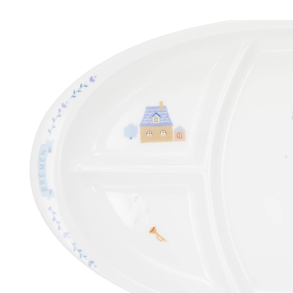 NARUMI tableware Bremen manten easy to scoop baby first baby dishwasher made in Japan Children's set, Blue, 9-piece set, set, tableware, gift, meal,
