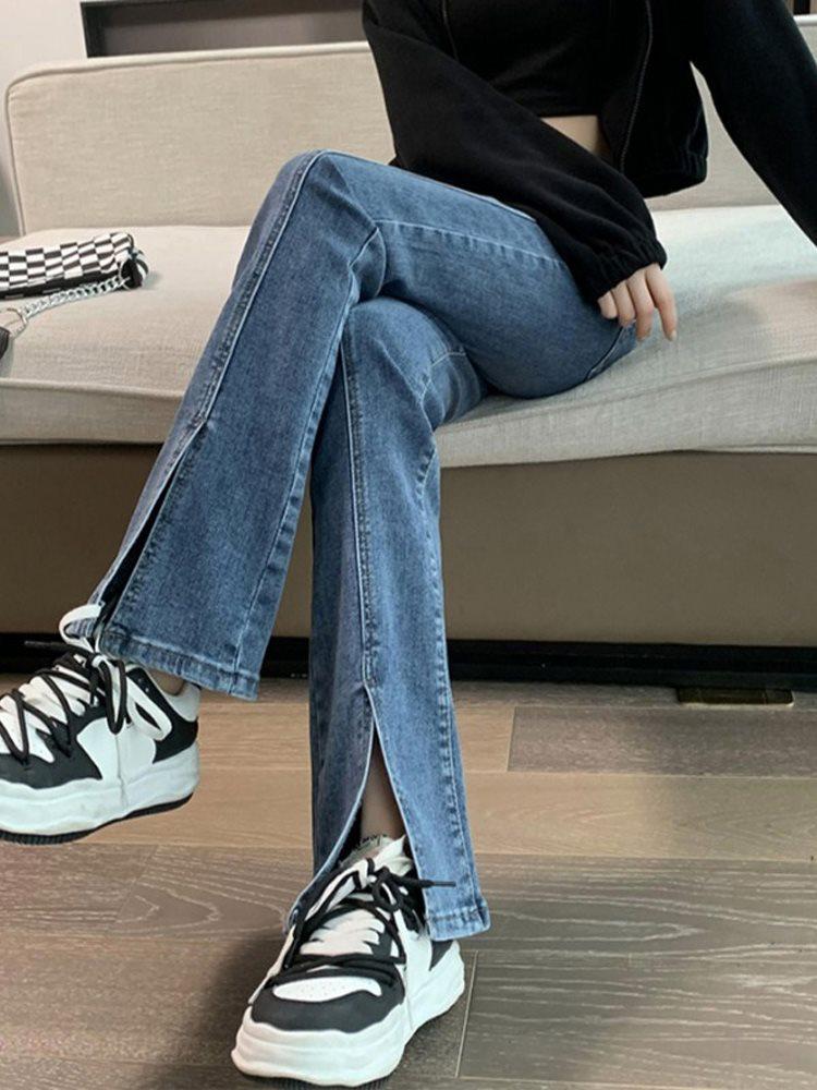 Damen High Waist Schwarze Schlagjeans - Frühling/Herbst 2025 Kollektion, Schlankmachend Bodenlang mit kleiner Größenoption.