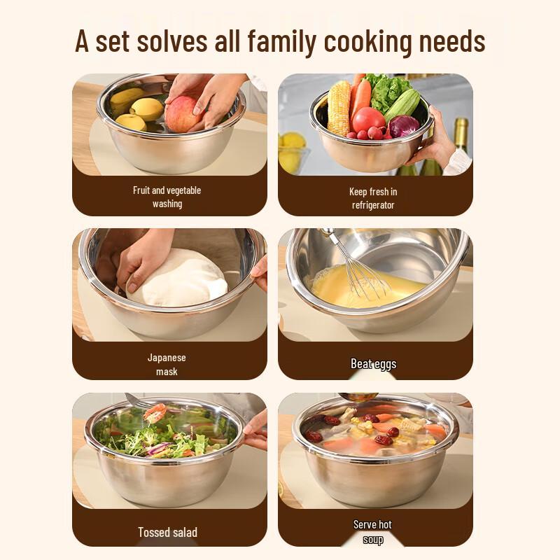 Thickened Stainless Steel Multi-Purpose Bowl