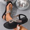 Scarpe Basse Casual da Spiaggia da Donna Sandali con Raffinata Decorazione di Strass Moda Leggere Sandali da Donna a Clip