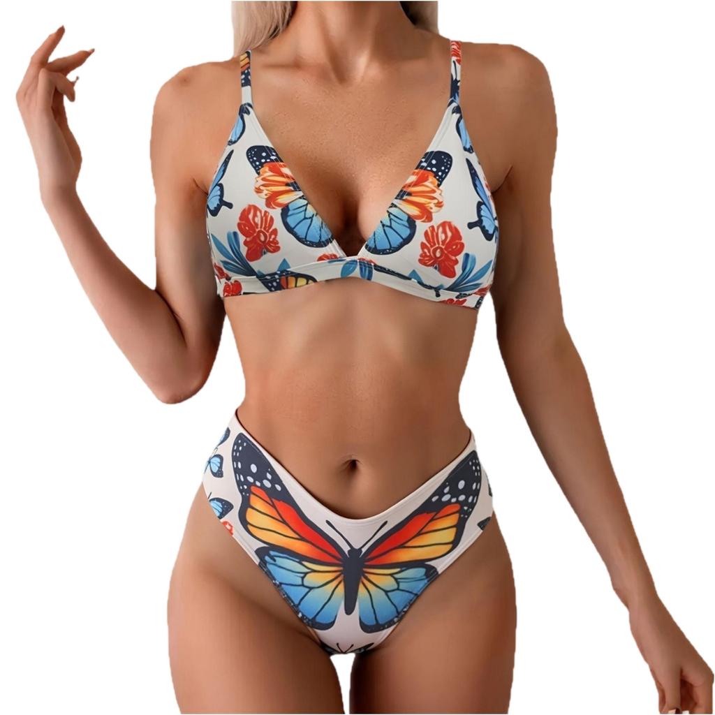 Damen Split Bikini Badeanzug Sport Badeanzug