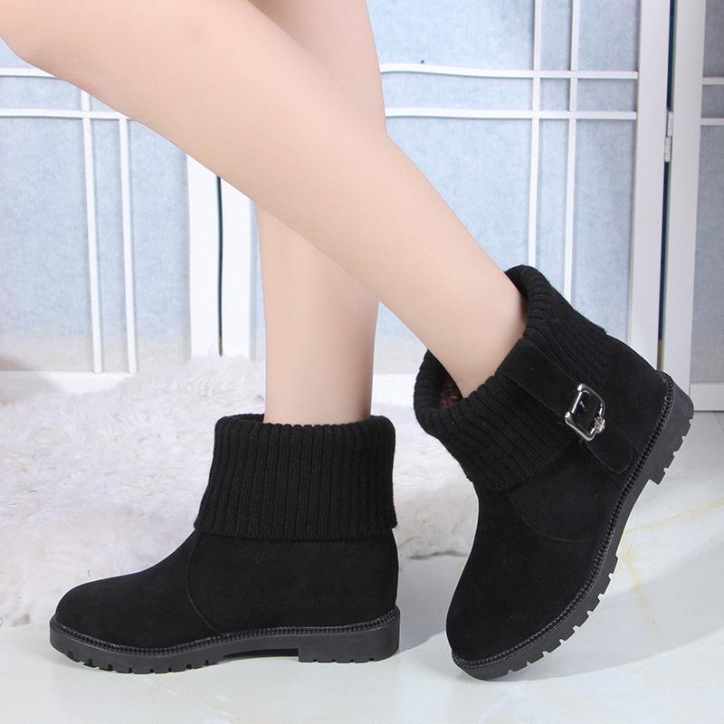 Women's Lightweight Comfortable Thick Sole Cold Warm Padded Snow Boots Non-slip Wear Casual Outdoor Sports Cotton Boots