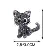 Women Lovely Style Sparkling Crystal Rhinestone Brooch Girl Cartoon Cat Scarf Pin Breastpin Wedding Jewelry Gift