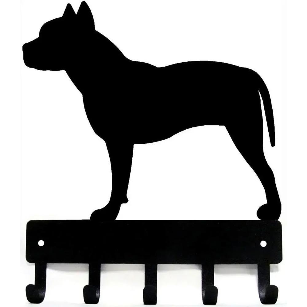 Pit Bull Terrier Dog - Key Hooks & Keychain Holder 9inch Metal Wall Art Nine Inch Wall Art Pit Bull Terrier Key Holder