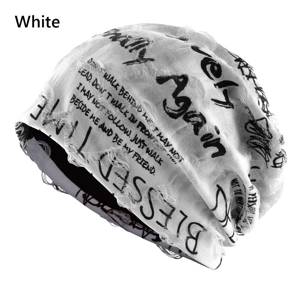Thin Bonnet Letter Print Beanie Loose Style Hip Hop Beanies Fashion Pullover Hat  Unisex Wear