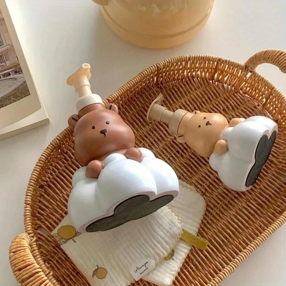 1PC Cartoon Bear Lathering Bottle Press Spray Bottle Bathroom Hand Sanitizer Shampoo Pump Bottle Portable Soap Dispenser