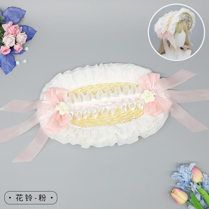 

Шляпка Лолиты цветок колокольчик ручной работы Ponet многоцветный оригинальный дизайн идиллическая шляпка из соломы Лолиты женская