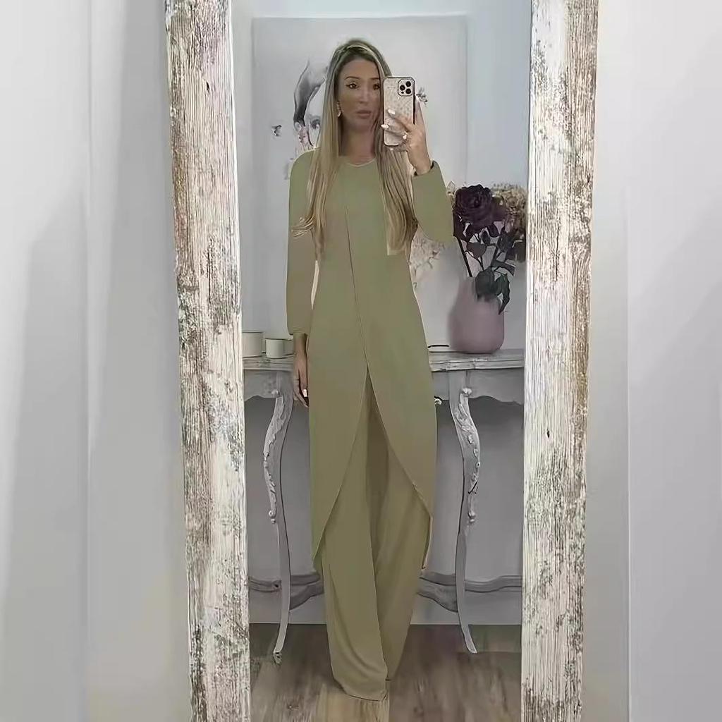 2024 Trendy Women's Autumn/Winter Casual Two-Piece Set - Loose Long Sleeve Top & Pants