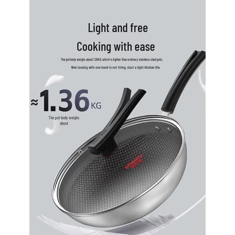 

KOBACH 32cm Stainless Steel Honeycomb Non-Stick Wok