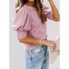 Summer Women's Round Neck Solid Color Button Loose Casual Short Sleeved T-shirt for Women