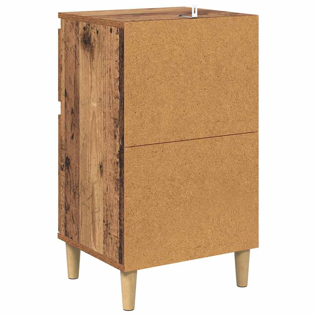 Nightstand with Drawers Reclaimed Wood Look 40 x 35 x 70 cm Particleboard