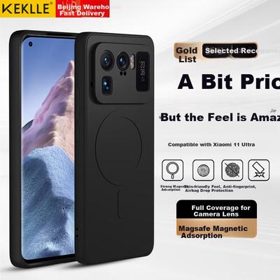 Phone Case for Xiaomi 11 Ultra, Skin-Friendly Cloud-Feel Silicone Magnetic Full-Coverage Soft Case Protective Cover, Midnight Black