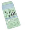 16-Piece Green Manicure Nail Art Set with Nail Clippers for Home Use