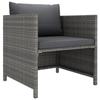 VidaXL Garden Sofa with Cushions Grey Wicker