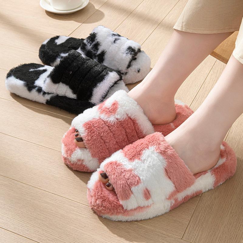 Mode Flauschiger Pelz Damen Hausschuhe Zuhause Luxus Designer Plüsch Herbst Winter Damen Schuhe Plateau Lässig Indoor Flauschige Pantoletten Elegant Neu