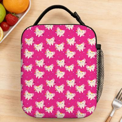 Teeth Dentist Thermal Lunch Bag  Vintage Lunch Box For Child  Outdoor Picnic Cooler Bag Oxford Thermal Tote Handbags