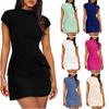 2025 Women's Round Neck Bodycon Party Club Dress - Short Sleeve