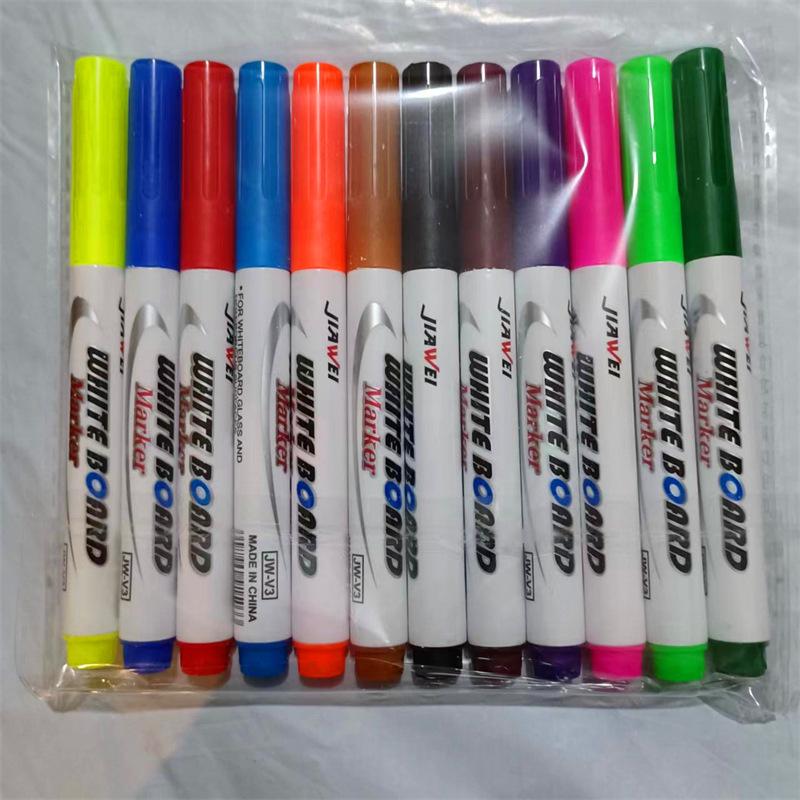 12-Color Erasable Washable Whiteboard Markers - Water-Based for Students, Teachers, Office