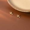 S925 Silver Cross Stud Earrings for Women Vintage Personality Jewelry Couple Date Party Gift New Fashion Accessories