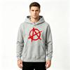 Męska bluza z kapturem z długim rękawem, z nadrukiem symbolu anarchii, luźna, casualowa bluza z kapturem do noszenia na co dzień