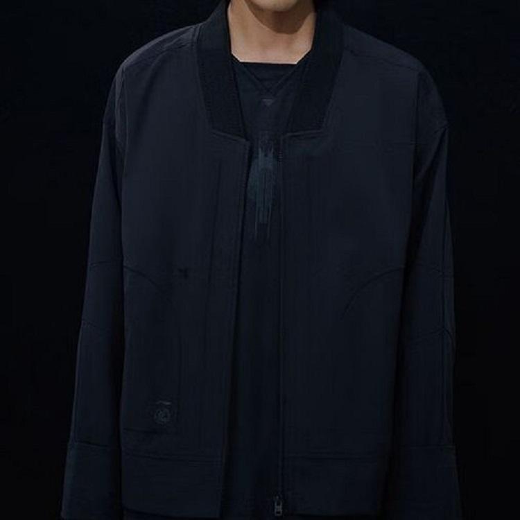 Li Ning X Jackie Chan Kolaborace Kung Fu Série Jednobarevná Volná Sportovní Bunda Pánská Bunda Uhlově Černá AFDT573-1