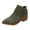 Botines de Moda para Mujer con Punta Fina y Tacón Grueso, Cremallera Lateral, Cómodos, de Ante, Botas Botines Zapatos de Mujer