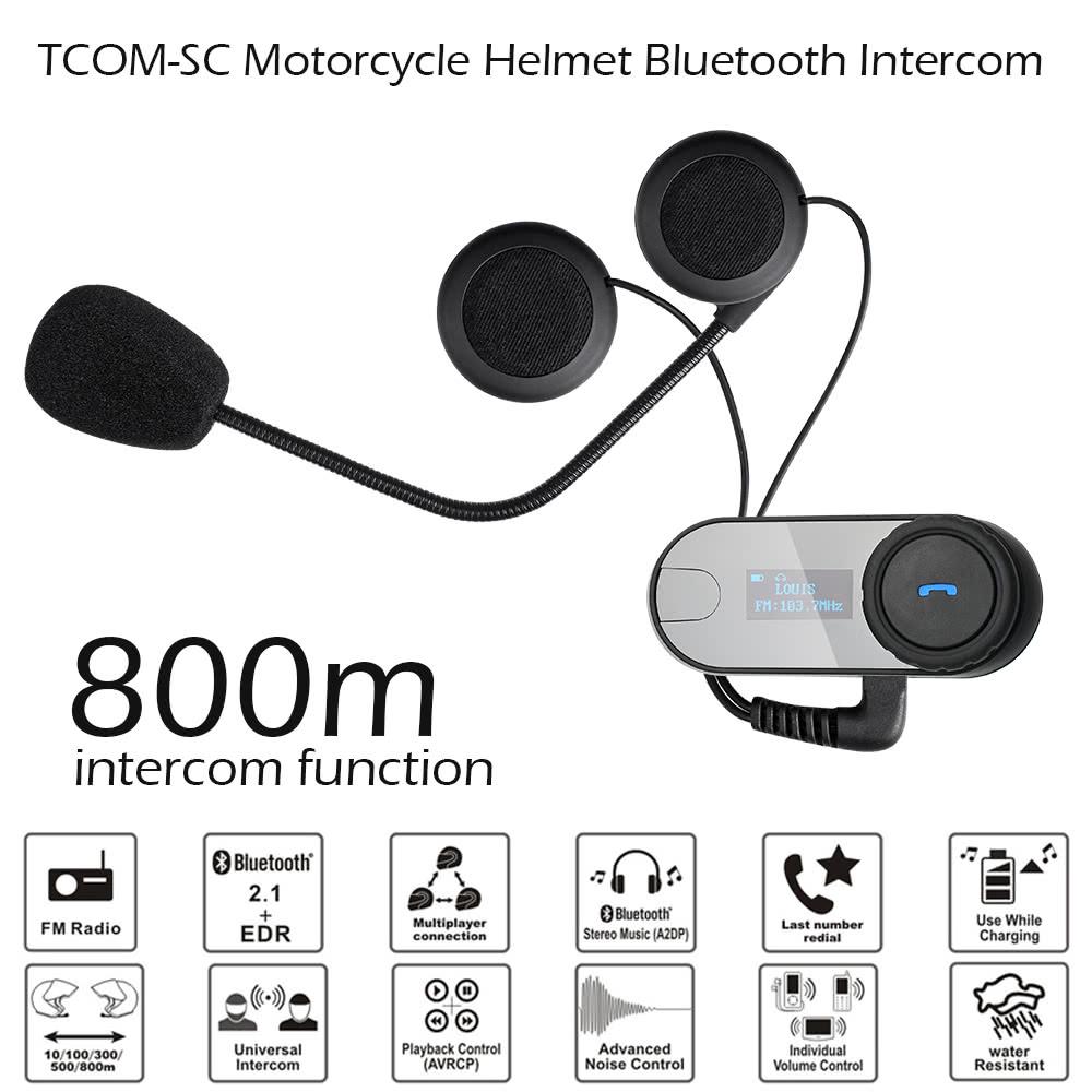 Buy Freedconn 2 Sets TCOM-SC Motorcycle Helmet Bluetooth Intercom Kit ...