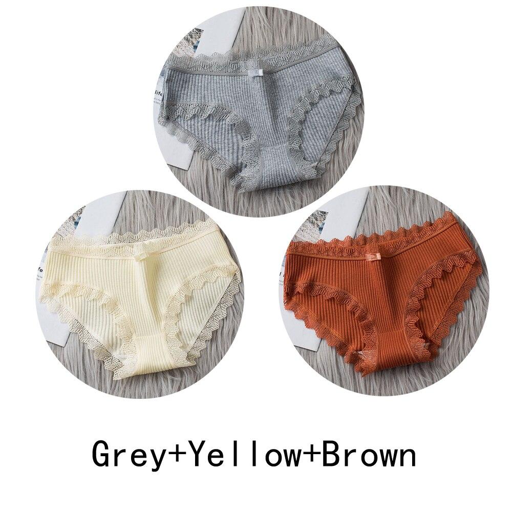 3PCS/lot Cotton Panties Women Comfortable Underwears Sexy Middle-Waisted Underpants Female Lingerie Big Size Ladies Briefs