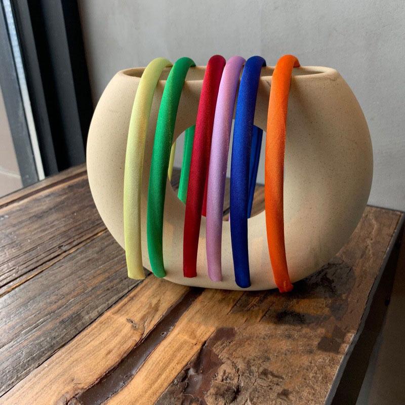 Red Blue Green Satin Headband for Women Girls Kids Hair Band Solid Color Thin Elastic Hair Hoop Accessories Headpiece