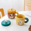 Creative Cartoon Mug Ceramic Cup Water Cup with Lid Cute Coffee Cup Children Water Cup Gift Birthday Gift