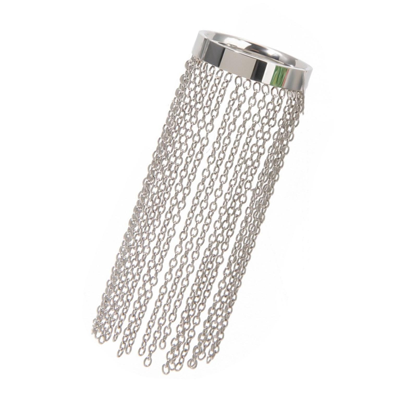 

Кольцо регулируемого размера, изящное кольцо-бахрома из цепочек золотого и серебряного цвета, ювелирное изделие из нержавеющей стали для модных женщин 2