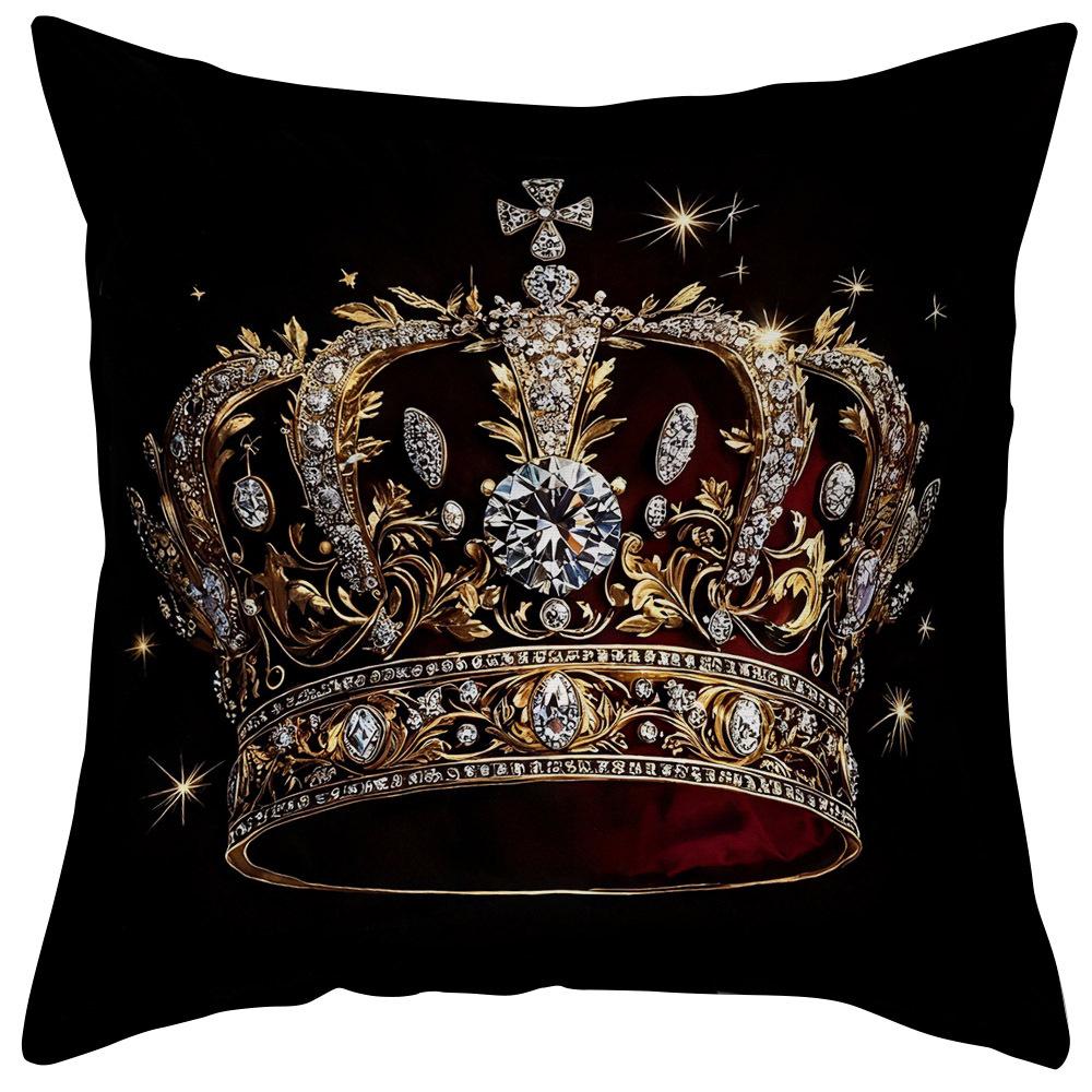 Luxuriöser Kronen-Kissenbezug, Dekorative Kopfteil-Abdeckung für das Wohnzimmer-Sofa, Retro Royal Zierkissen (Kissenfüllung nicht im Lieferumfang enthalten)