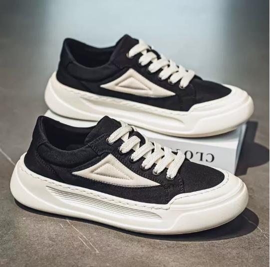 New men's breathable canvas shoes low-top sporty casual shoes men's soft-soled versatile thick-soled board shoes M1015