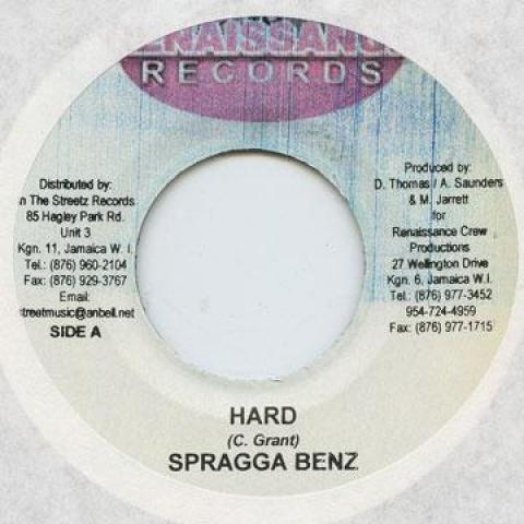 7inch Record SPRAGGA BENZ - Hard Renaissance 2003 Jamaica Reggae, Ska & Dub