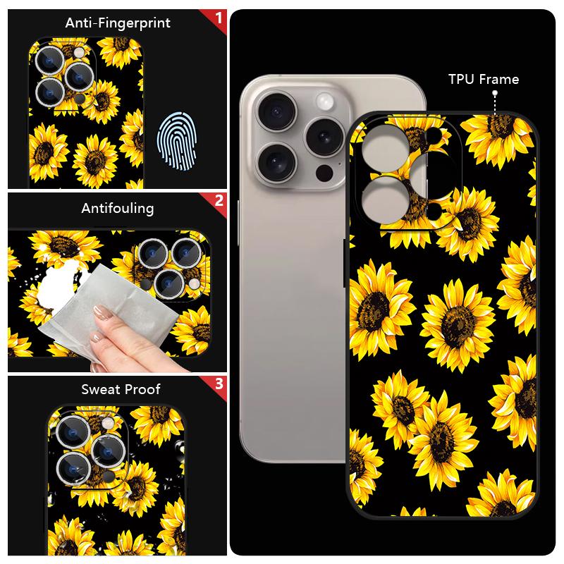 Wrist Strap Lanyard TPU Phone Case For iPhone 17 16 15 Pro Max 13 14 Pro Max 17e 16e 11 White Flower Soft Silicone Back Cover