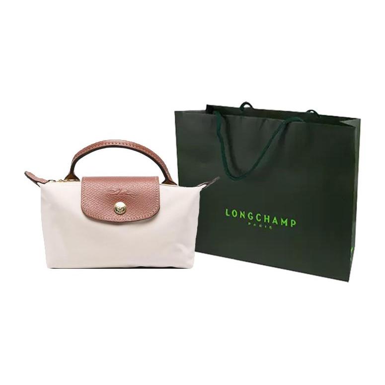 LONGCHAMP Le Pliage 17 Eco-Friendly Zipper Handle Women's Handbag Recycled Canvas In Paper Color 34175089555