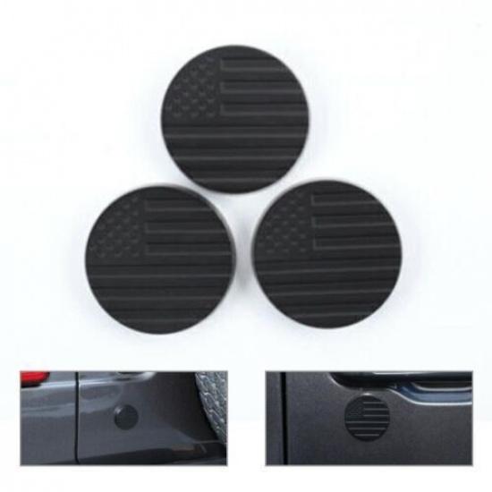 3PCS Matte Black Door Key Socket Cover For Jeep Wrangler TJ JK JL JT Gladiator