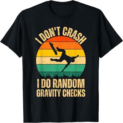 FariBo I Don't Crash I Do Random Gravity Checks Skateboard Skaters T-Shirt