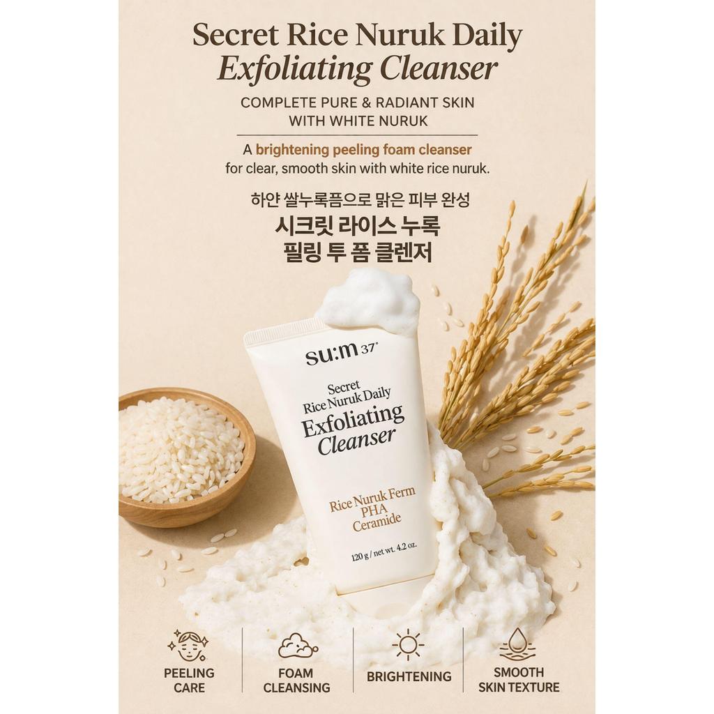 SU:M37 Secret Rice Nuruk Peeling to Foam Cleanser 120g