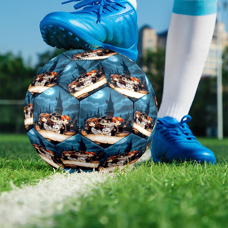 Fantasy film Print Size 5 Soccer Ball, PU Wear Resistant Football for Match Training and Daily Practice, Birthday Gift for Soccer Fans
