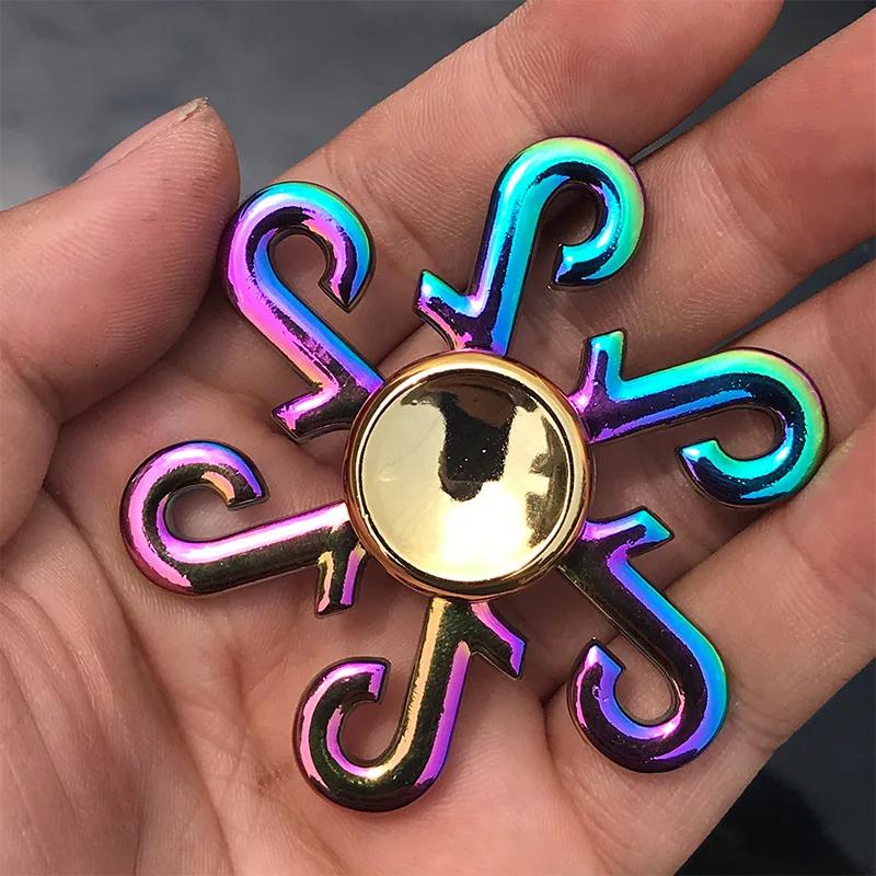 Metal Colorful Finger Spinner Toy Rainbow Fidget Spinner Hand Spinner Anti-Anxiety Toy for Children Adult Relieves Stress Gifts