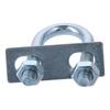 4PCS Steel, Galvanized Surface Round Bend U Clamp Silver with Nut Plate Washer Round U-Bolts