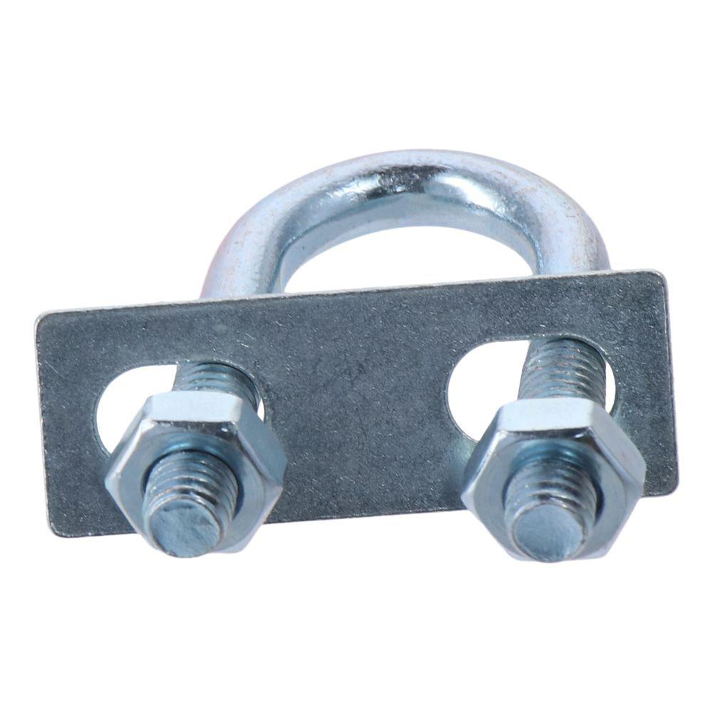 4PCS Steel, Galvanized Surface Round Bend U Clamp Silver with Nut Plate Washer Round U-Bolts