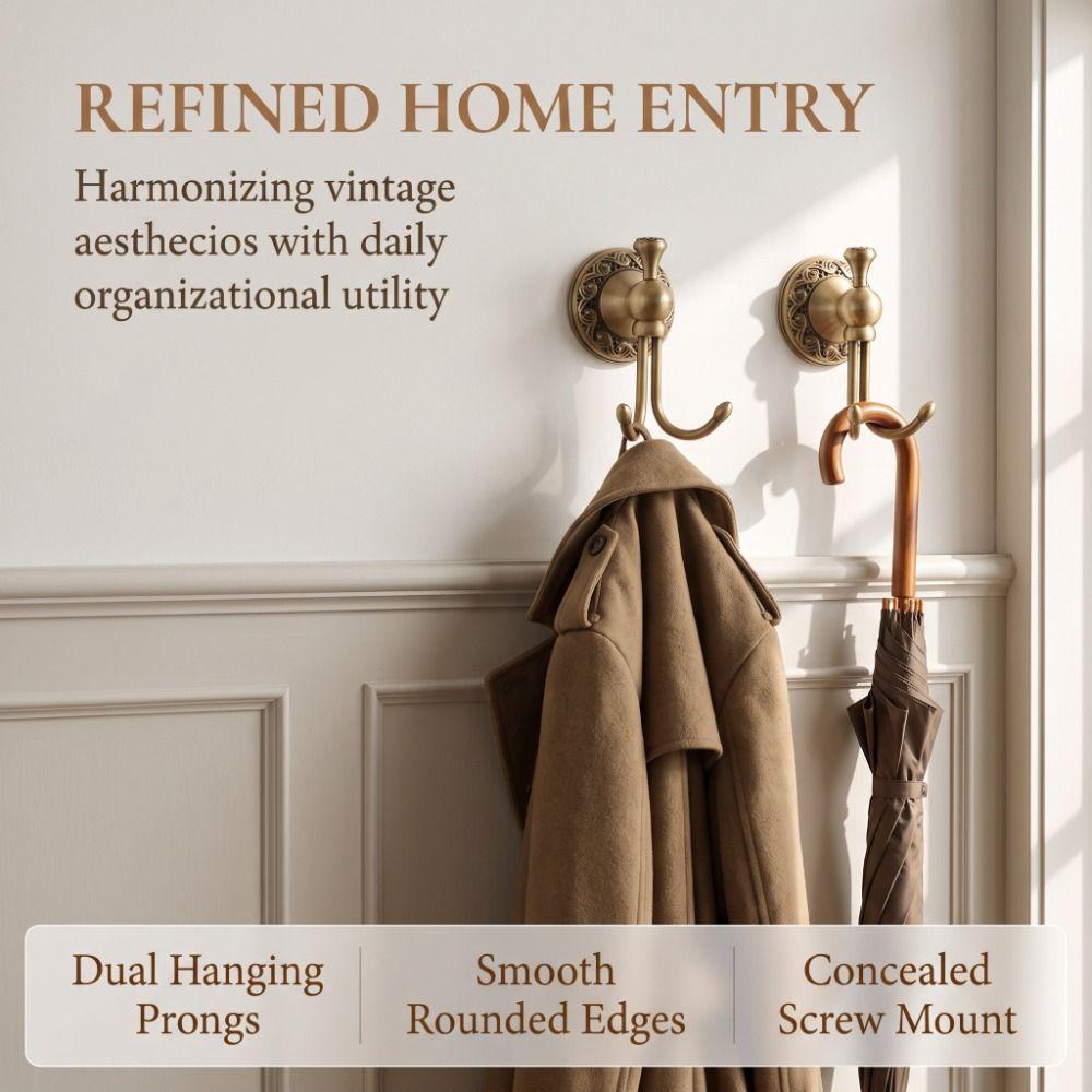 Copper Coat Hook Antique Brass Towels Hook Vintage Clothes Hanger  Home Bathroom Bedroom Kitchen